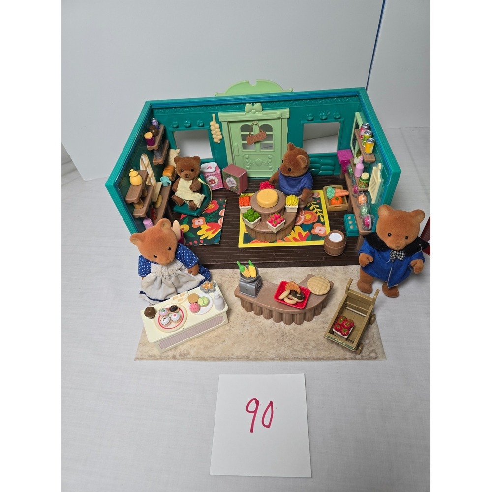 Li'l Woodzeez Calico Critters Mix HOPPIN' FARMERS MARKET Store‎ with Toy Food